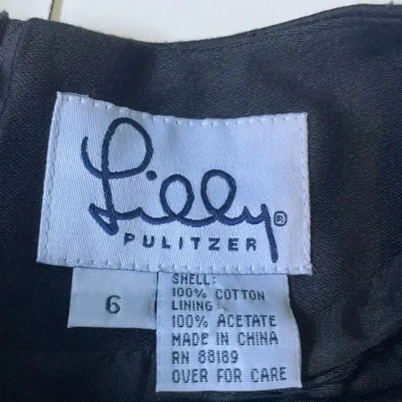 Lilly Pulitzer black cotton sleeveless dress Women’s size 6 - Picture 3 of 10